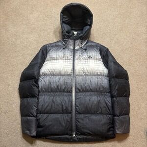 Nike ACG Jacket Womens Large 12-14 Gray Hooded Down Puffer Winter 332856-016